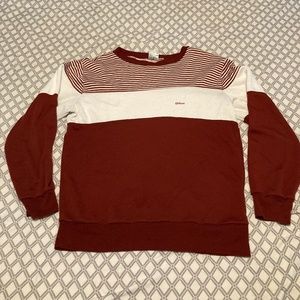 knit pullover crew neck sweater red and white M